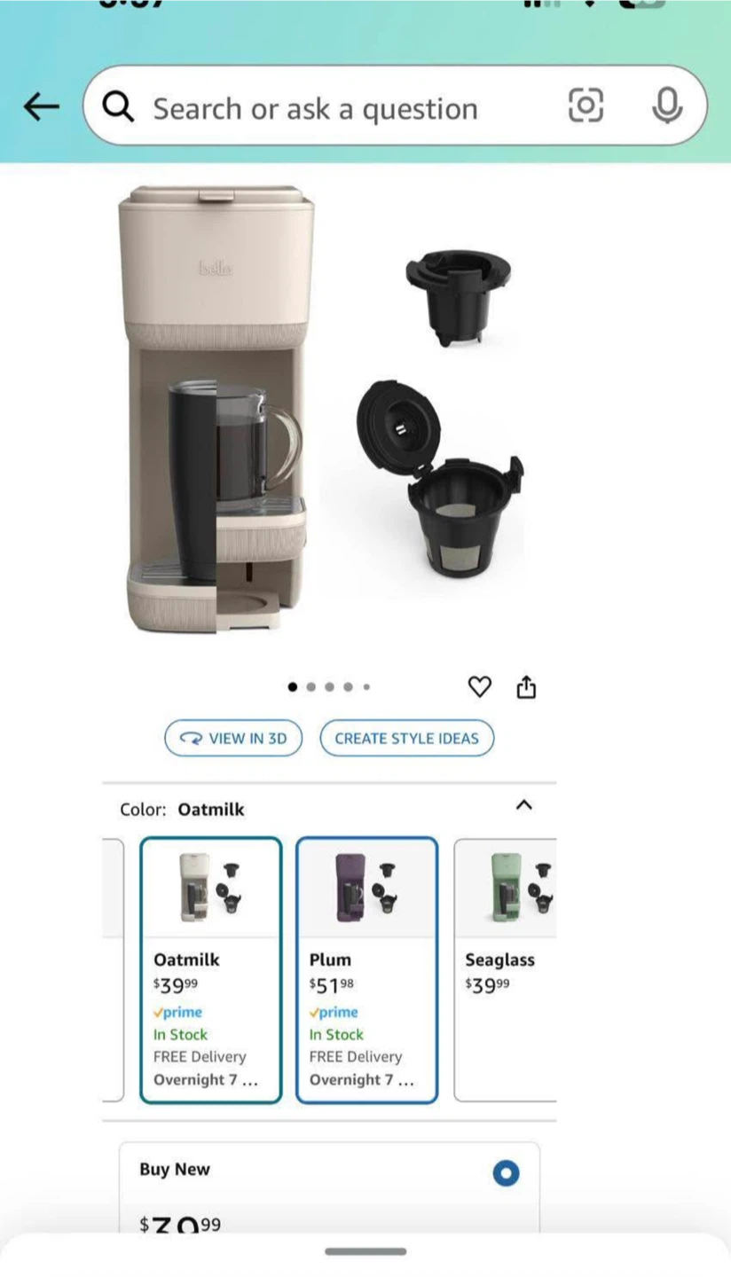 Bella Single-Serve Coffee Maker - Oatmilk - photo 3