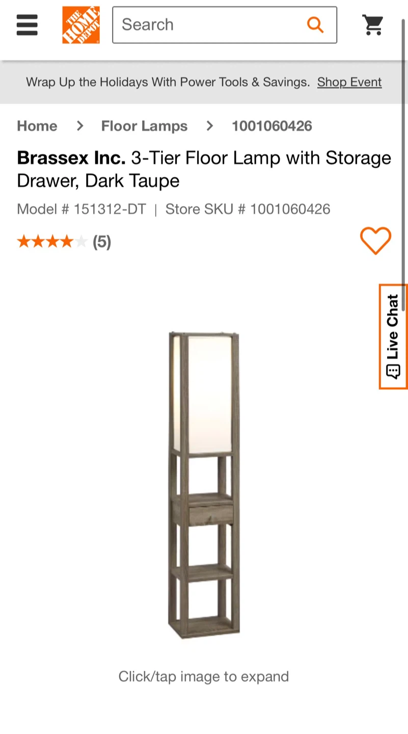 3 tier Floor Lamp with drawer - photo 2