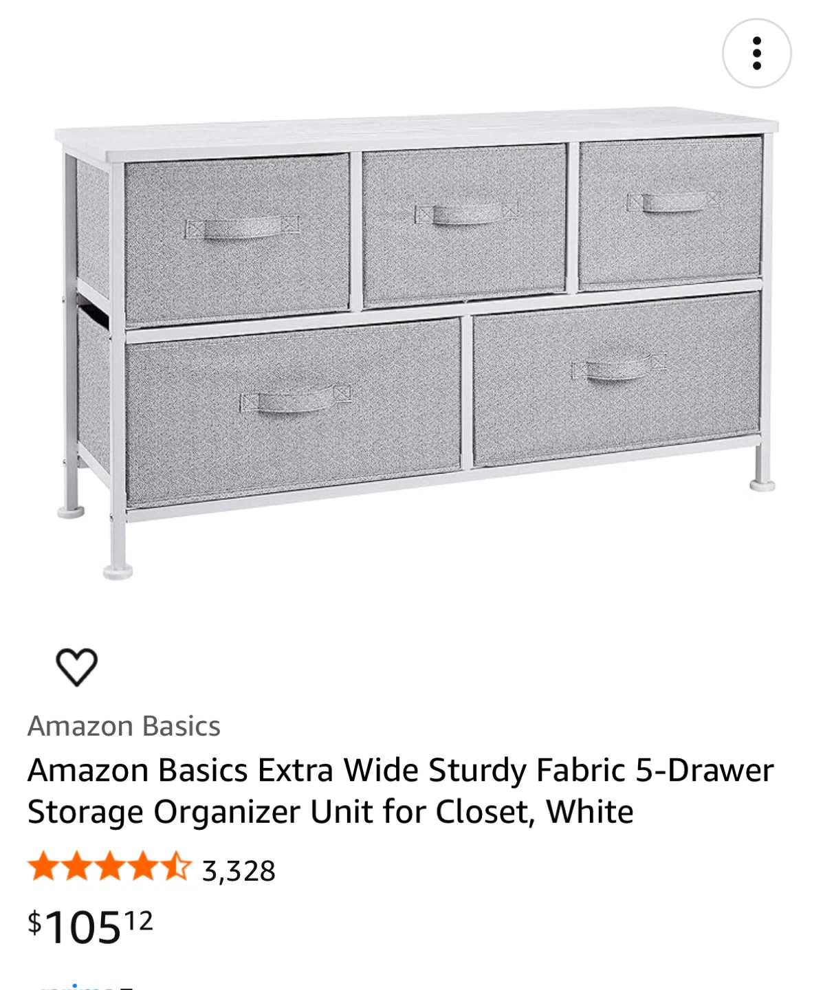 Amazon Basics 5-Drawer Storage Organizer Unit
