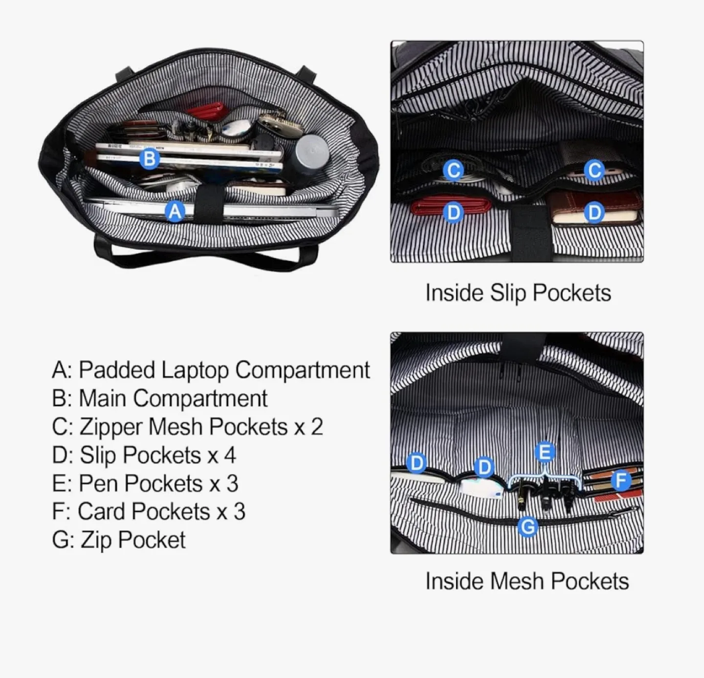 Chase Chic Black laptop Tote Bag image indicator(2)