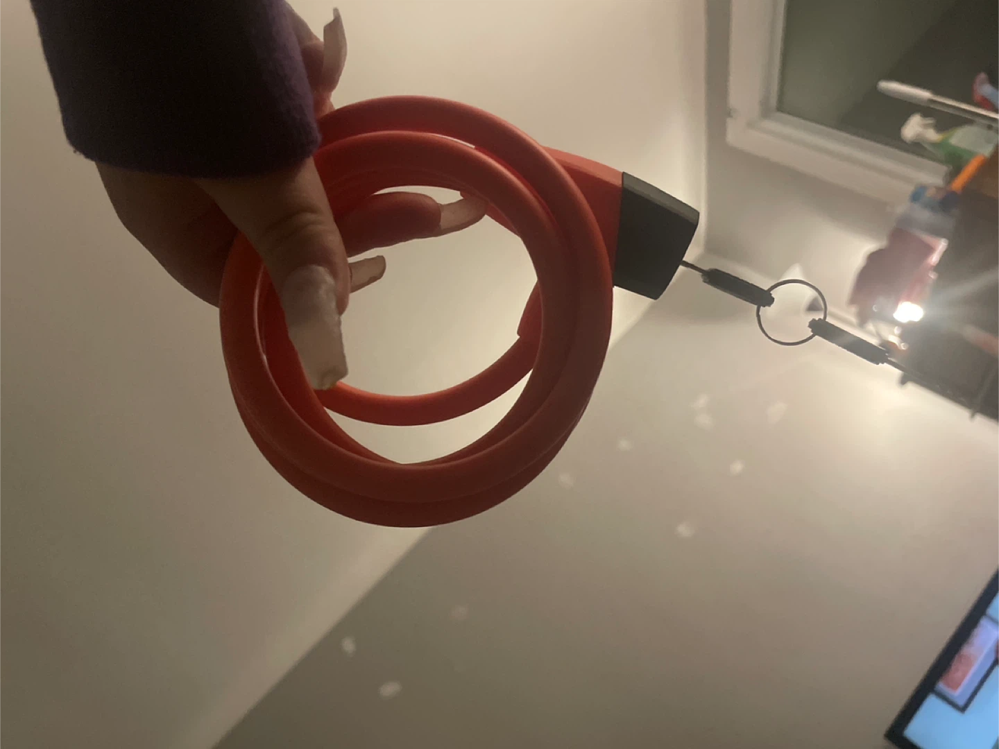 Orange Bike Lock with Keys