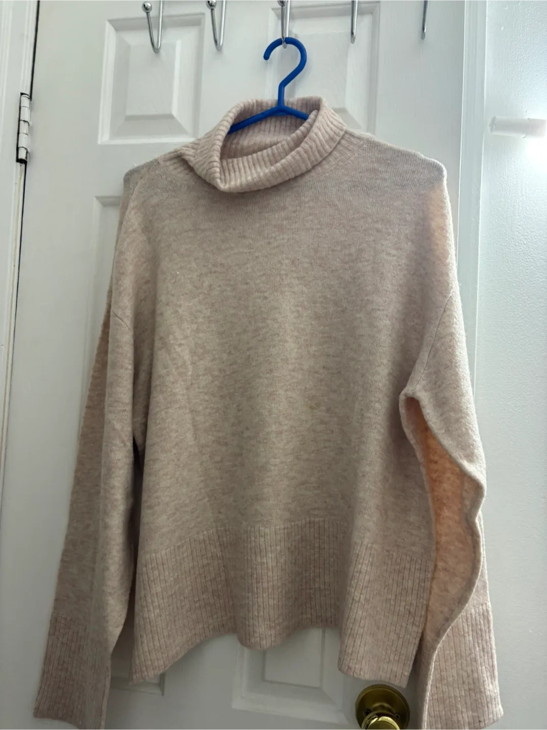 Beige Knit Turtleneck Sweater thumbnail