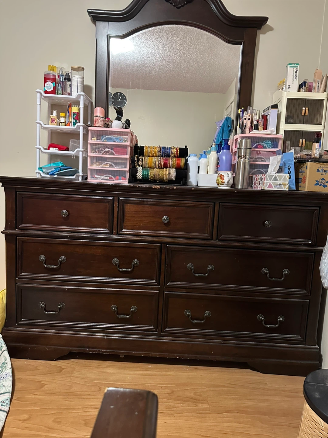 Bedroom Set - Dresser, Mirror, Bed Frame, Chest