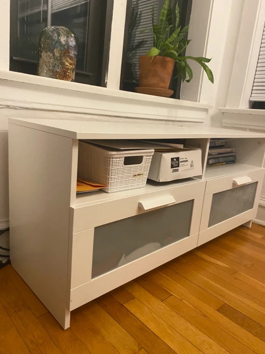 White IKEA TV Stand/Console image indicator(3)