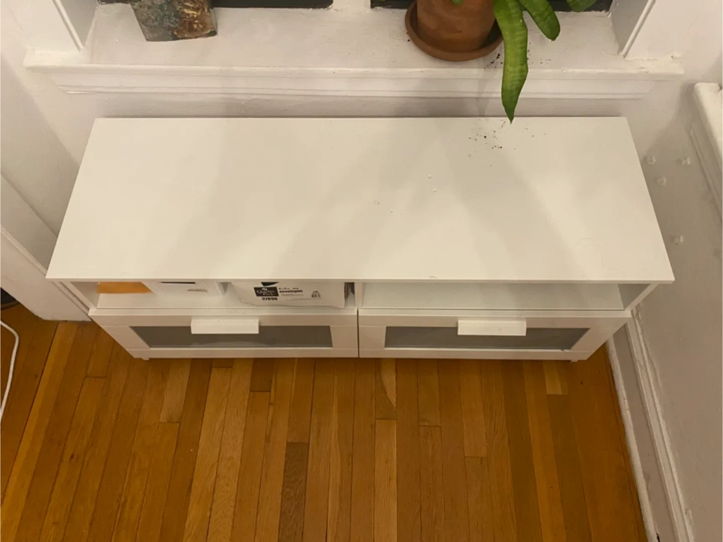 White IKEA TV Stand/Console image indicator(2)