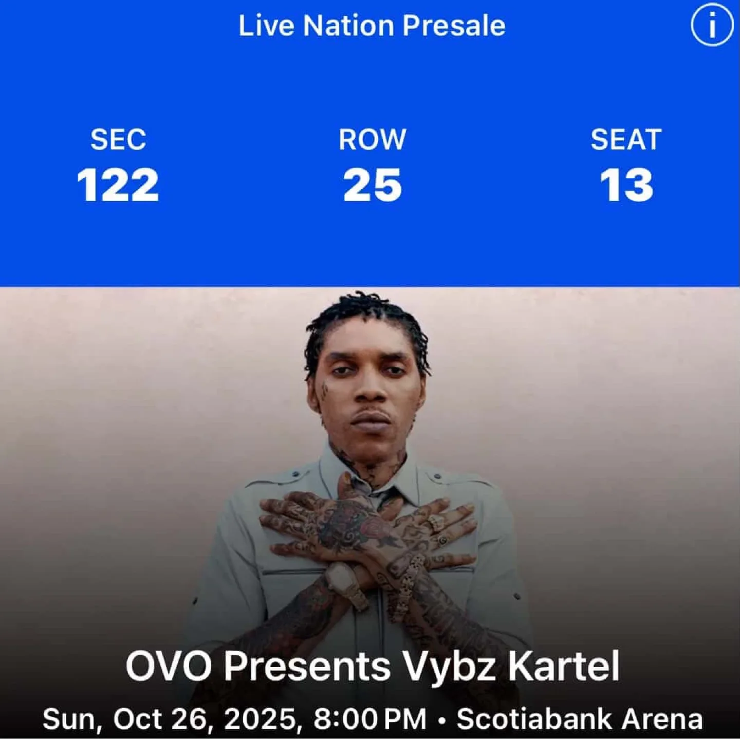 OVO Presents Vybz Kartel Ticket - Oct 26, 2025 thumbnail