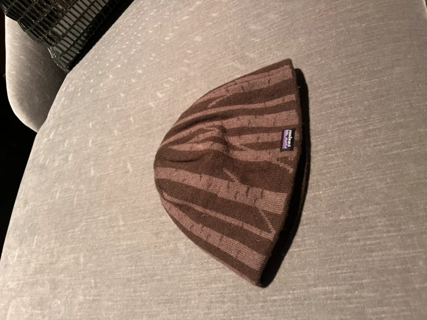 Patagonia Brown Striped Beanie