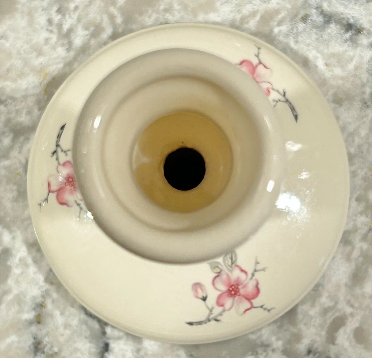 Vintage Floral Ceramic Candlestick Holder image indicator(2)