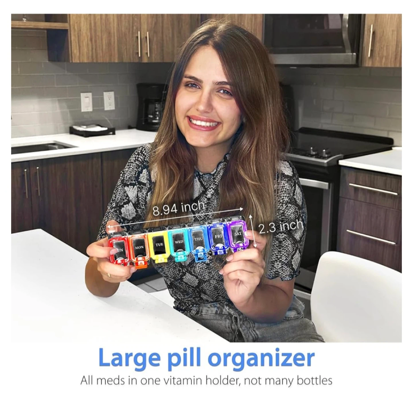 Weekly Pill Organizer - 2 Times A Day - Rainbow - photo 3