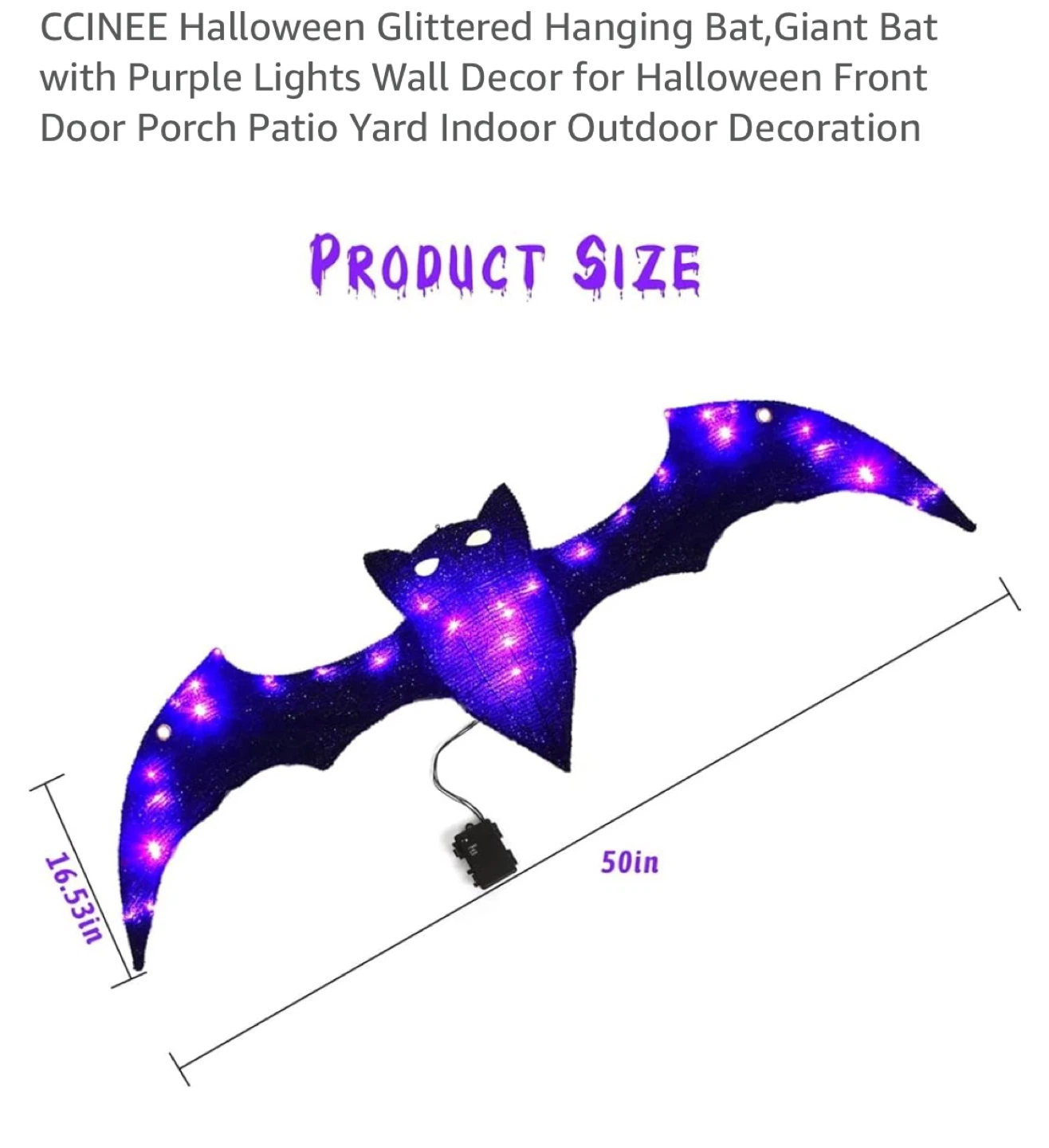 CCINEE LED Hanging Bat Halloween Decoration - photo 4