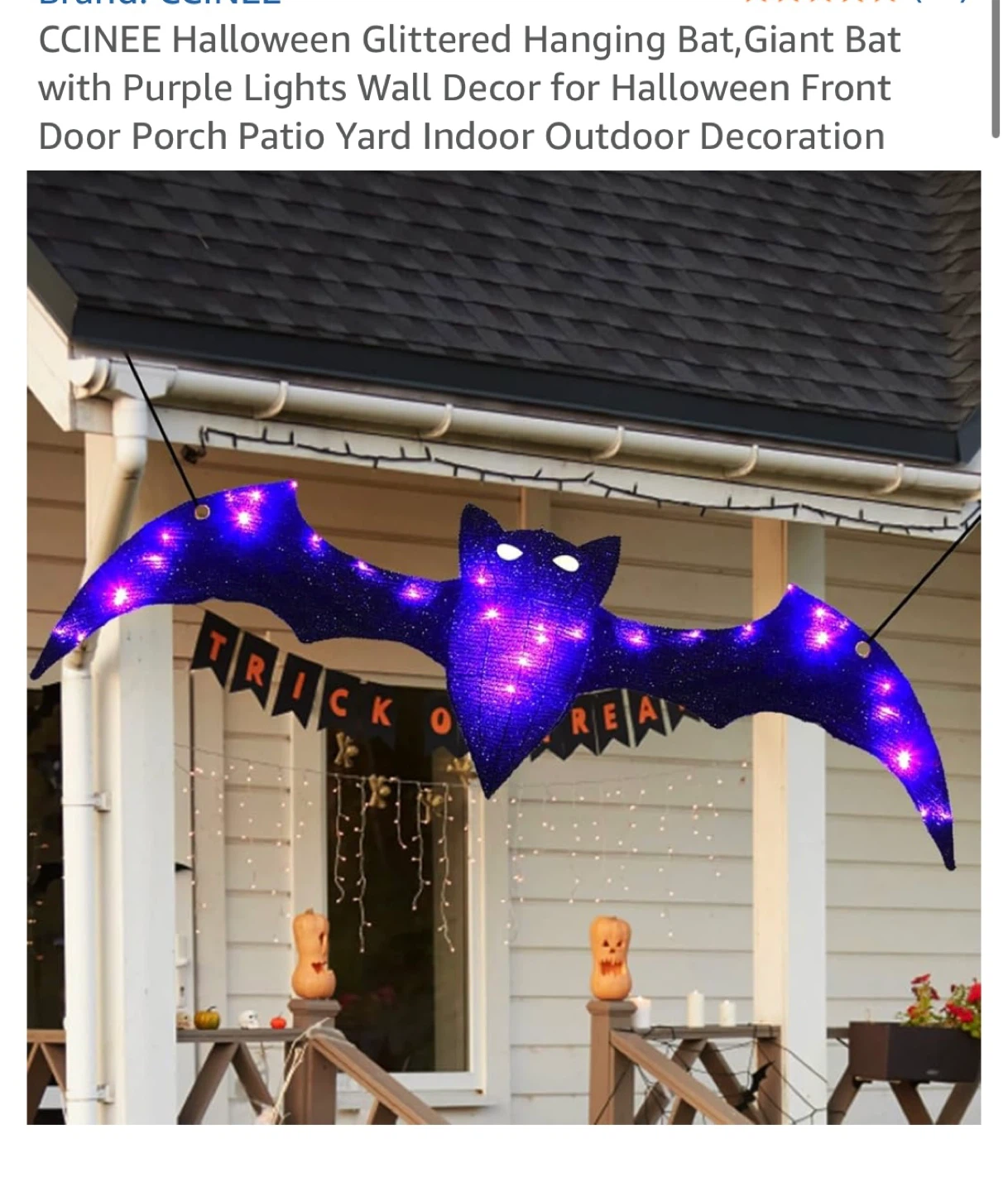 CCINEE LED Hanging Bat Halloween Decoration