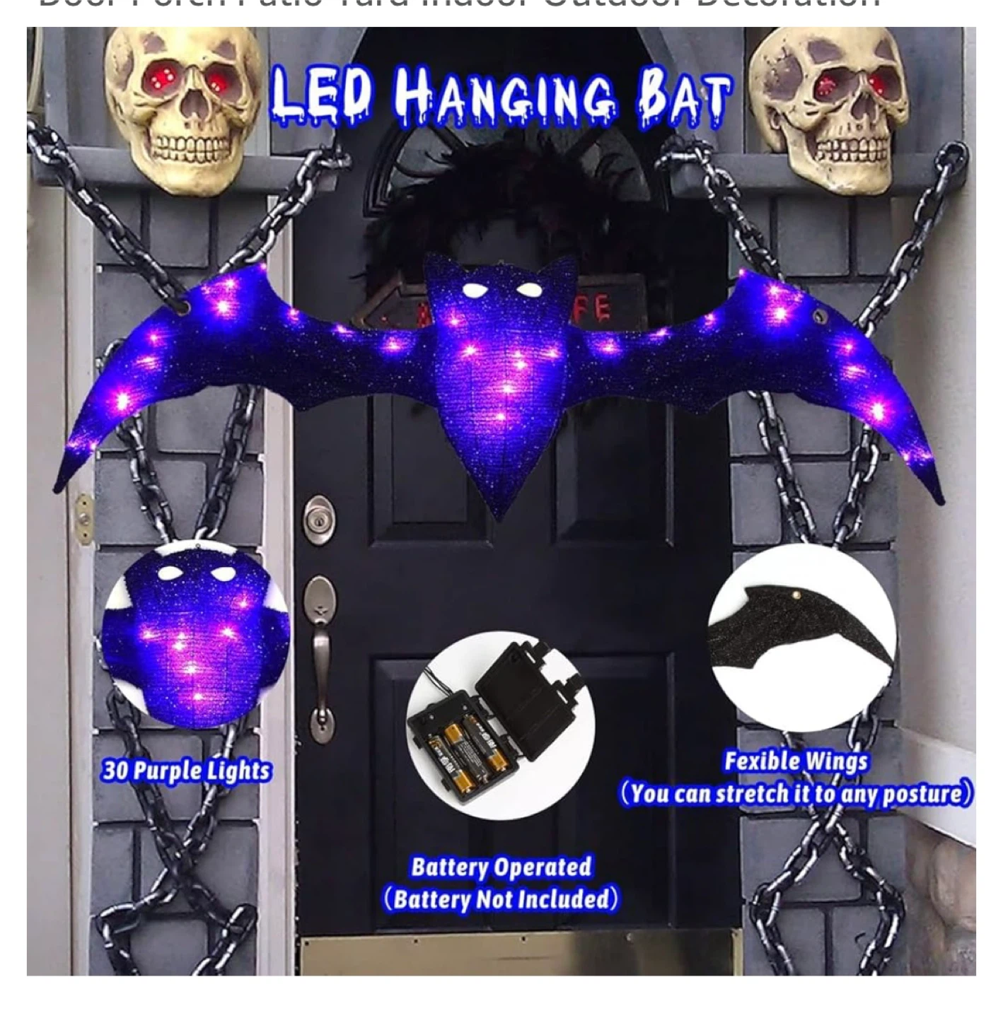 CCINEE LED Hanging Bat Halloween Decoration - photo 3