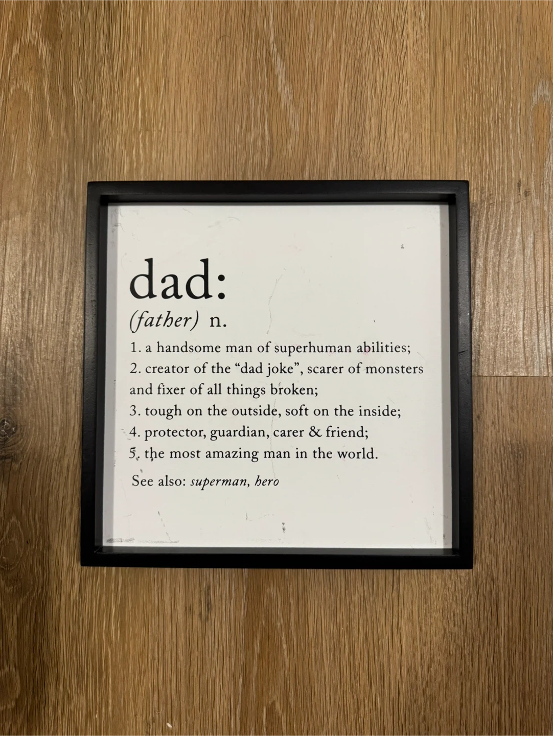 Dad Definition Black Framed Sign