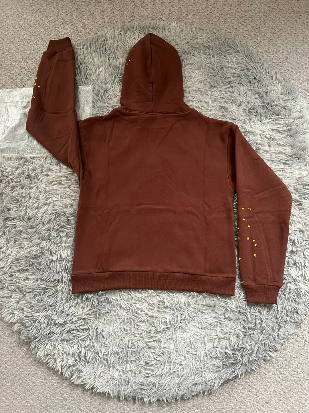 Brown OG Web Sp5der Hoodies image indicator(2)