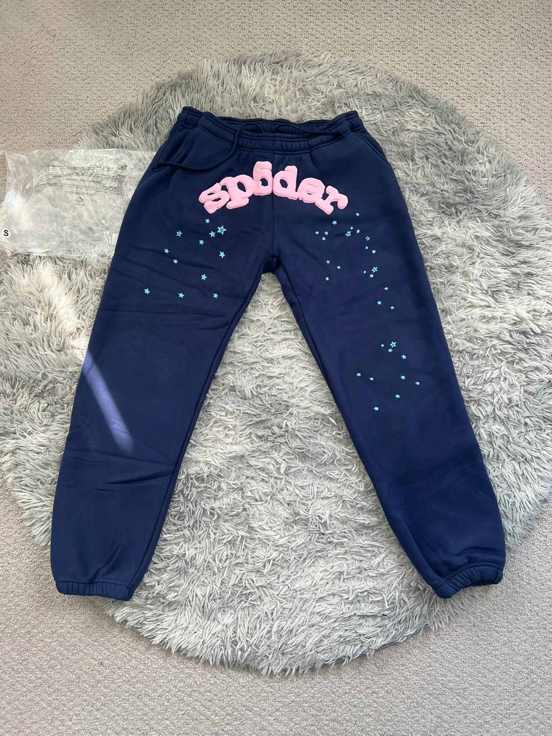 Navy OG Web Sp5der Sweatpants