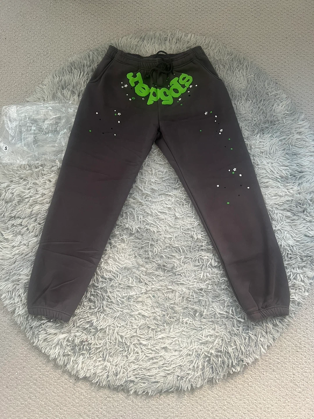 Slate Grey Wait Web Sp5der Sweatpants