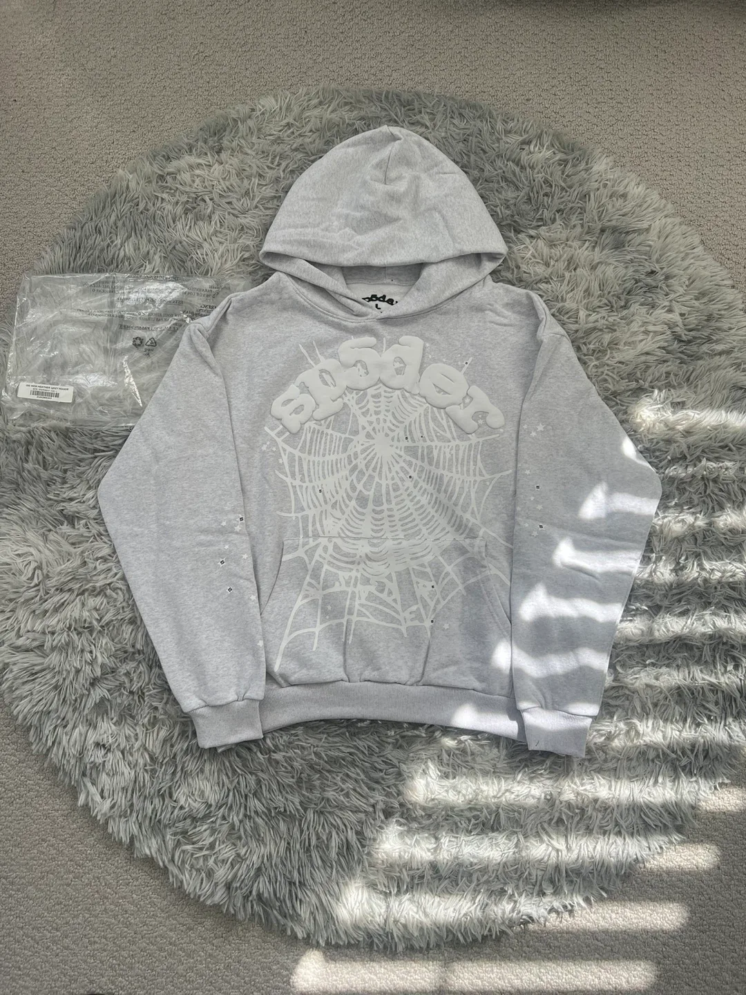 Grey/White OG Web Sp5der Hoodies thumbnail