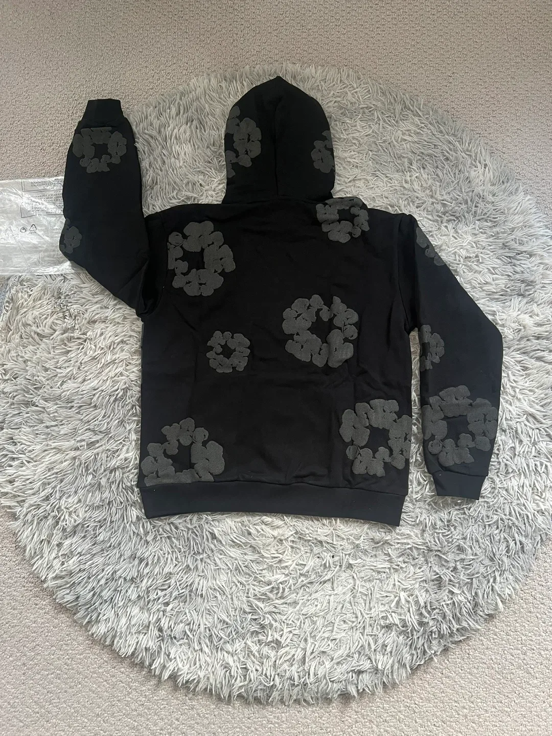 Black Monochrome Denim Tears The Cotton Wreath Hoodies image indicator(2)