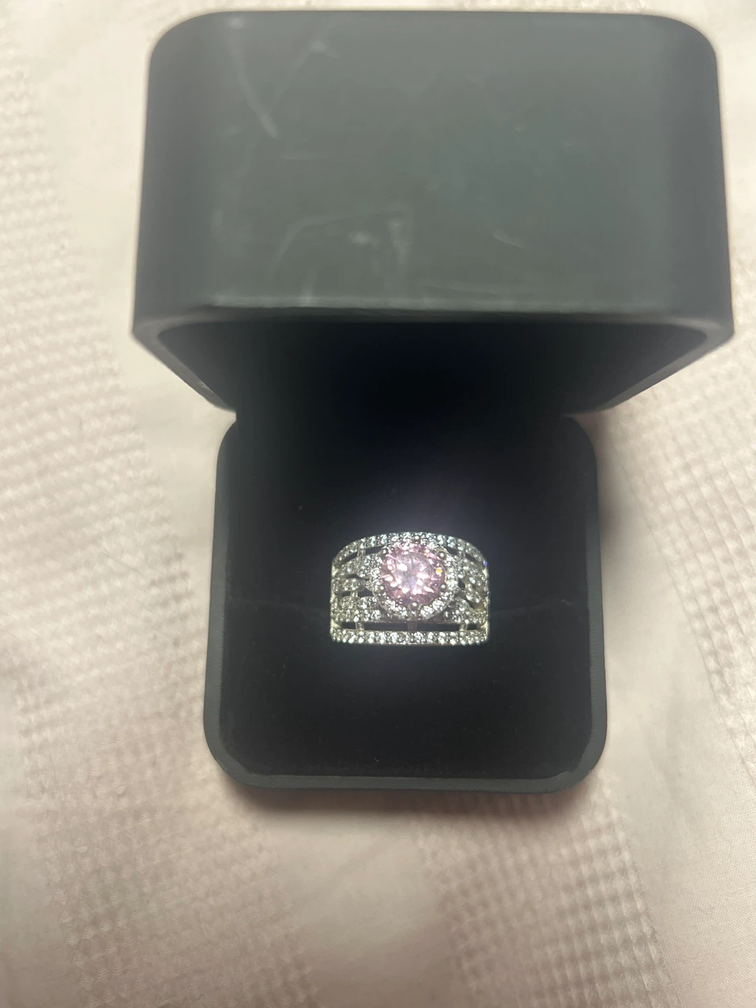 Hussain Jewellers Pink Stone Ring - photo 2