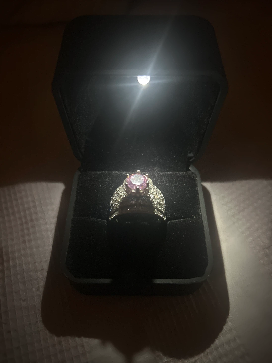 Hussain Jewellers Pink Stone Ring - photo 3