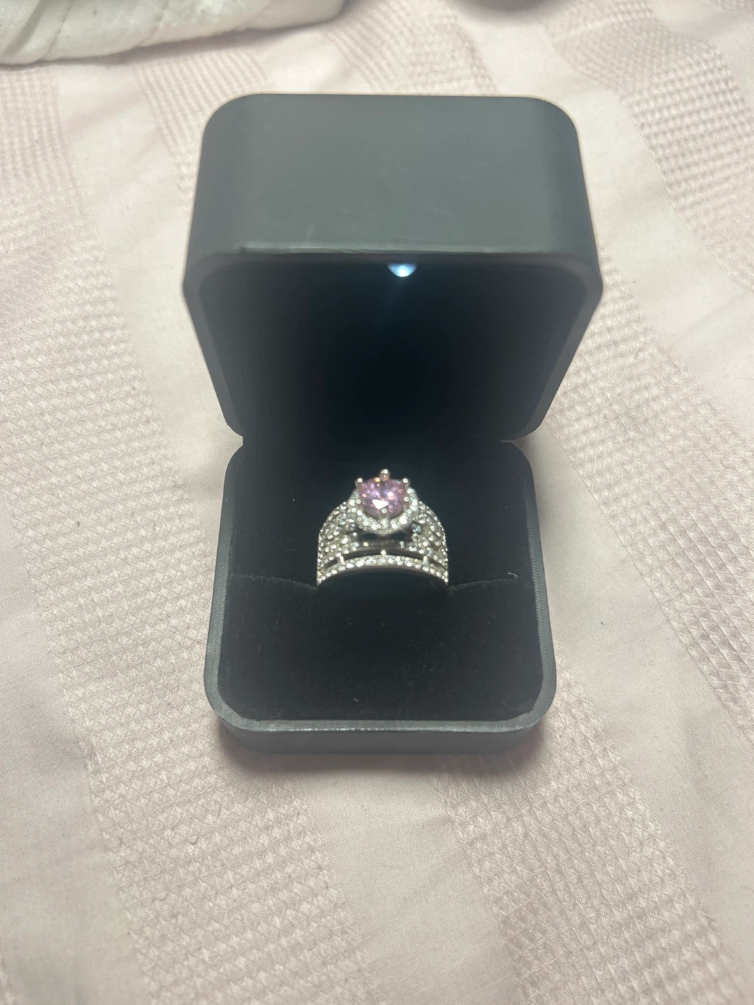 Hussain Jewellers Pink Stone Ring