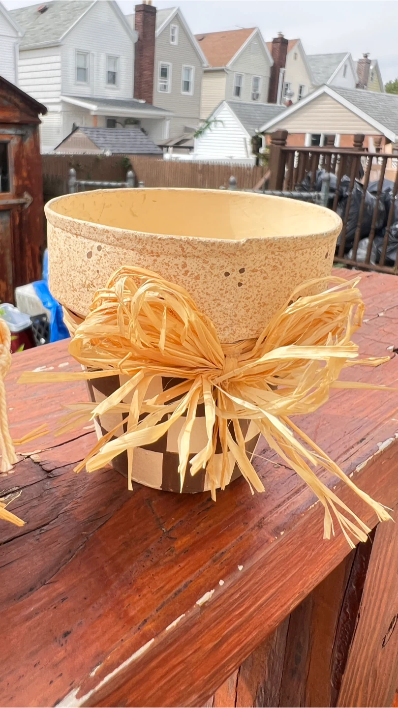Decorative Candle Holders  or planters with Raffia Bows - photo 5