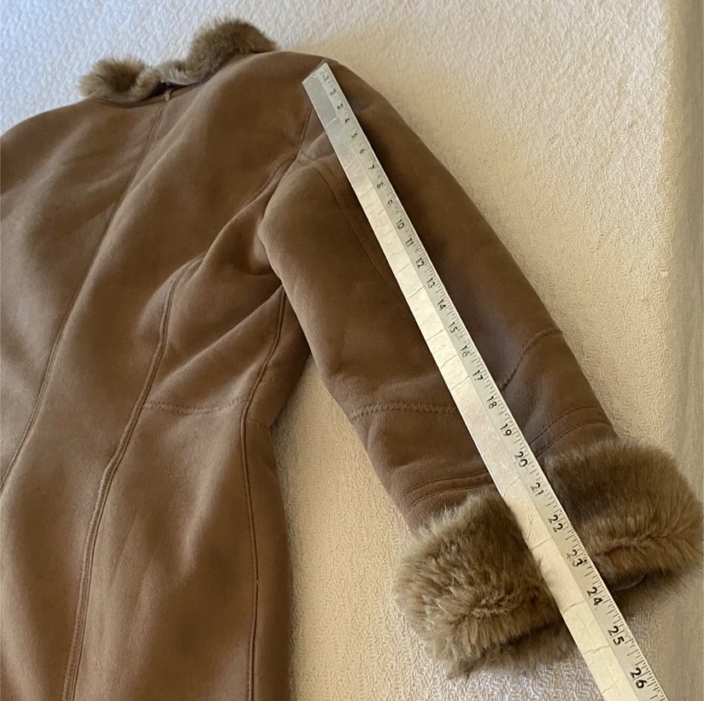Vintage 70s Penny Lane Coat Faux Fur & Faux Suede image indicator(9)