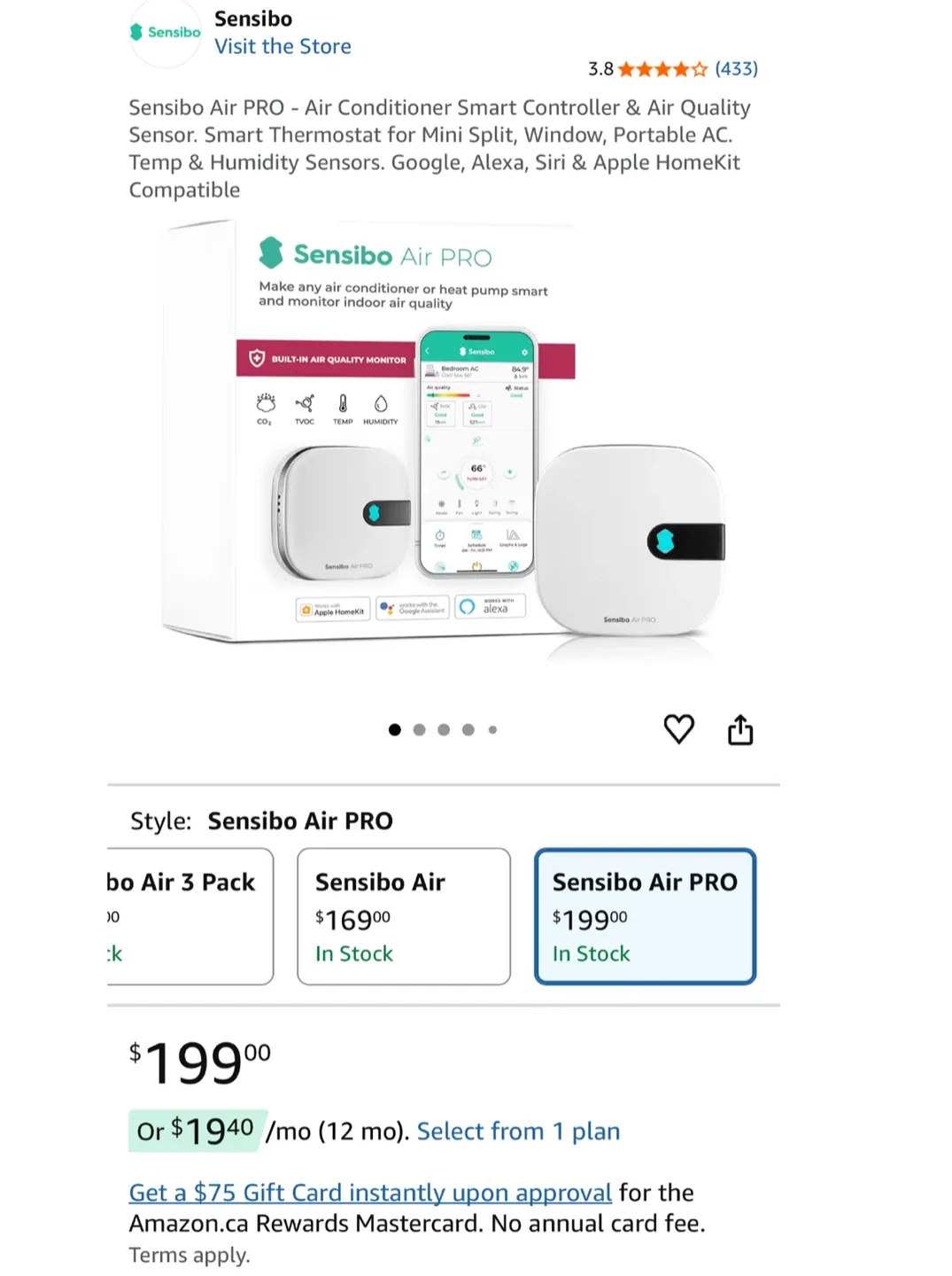 Sensibo Air PRO - Smart Air Conditioner Controller thumbnail