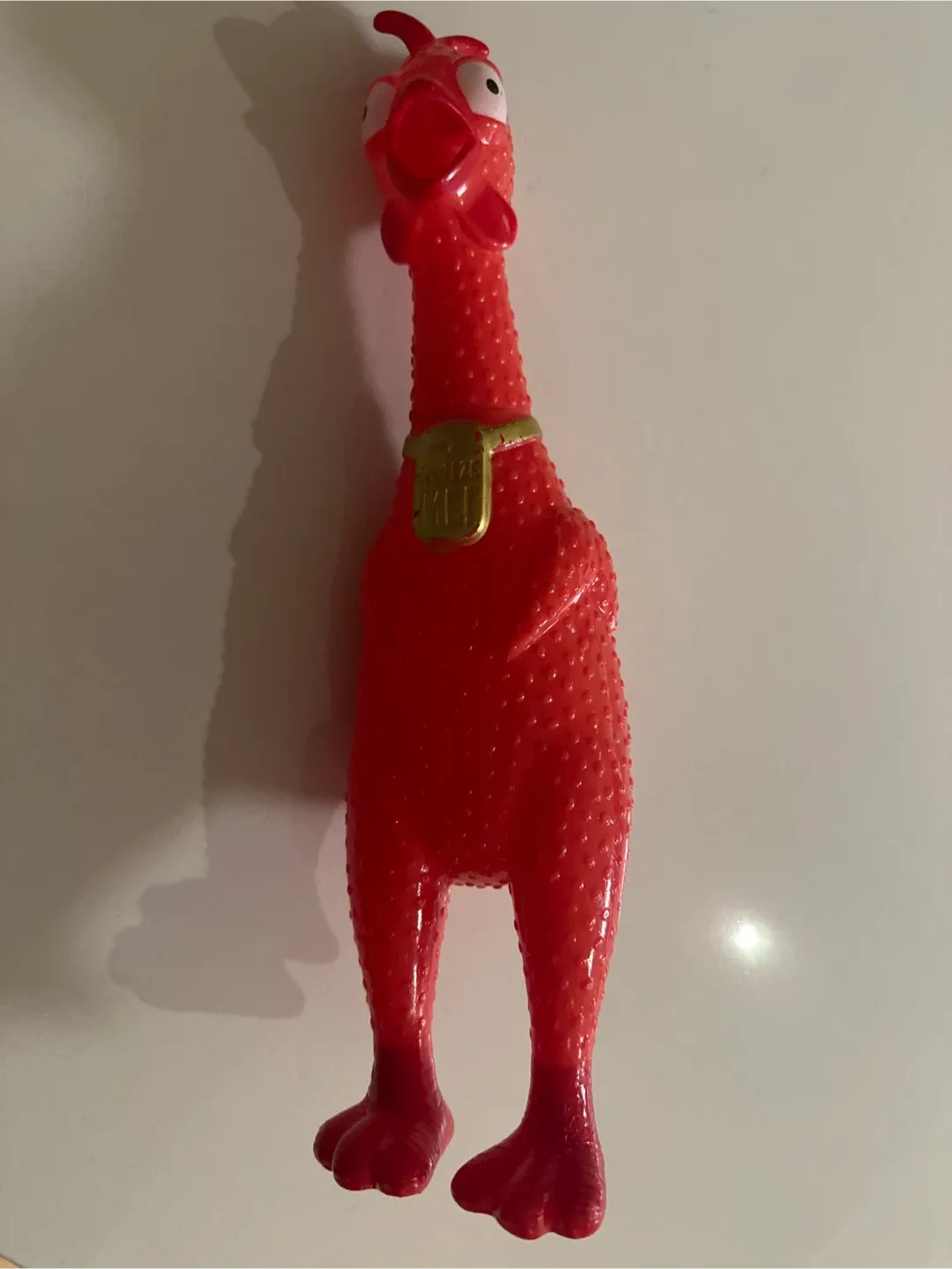 Red Rubber Chicken Squeeze Me Toy thumbnail