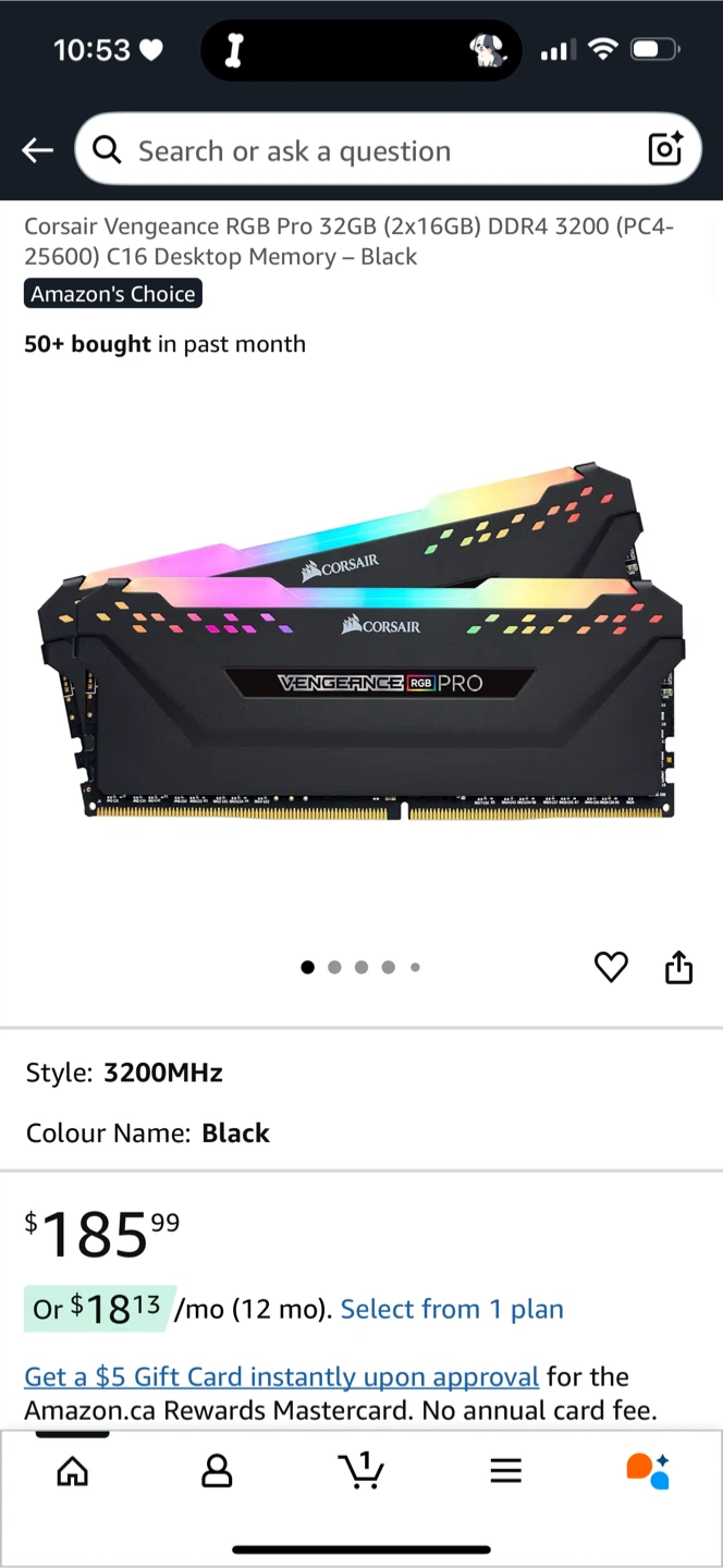 Corsair Vengeance RGB PRO 32GB (2x16GB) DDR4 3200 RAM