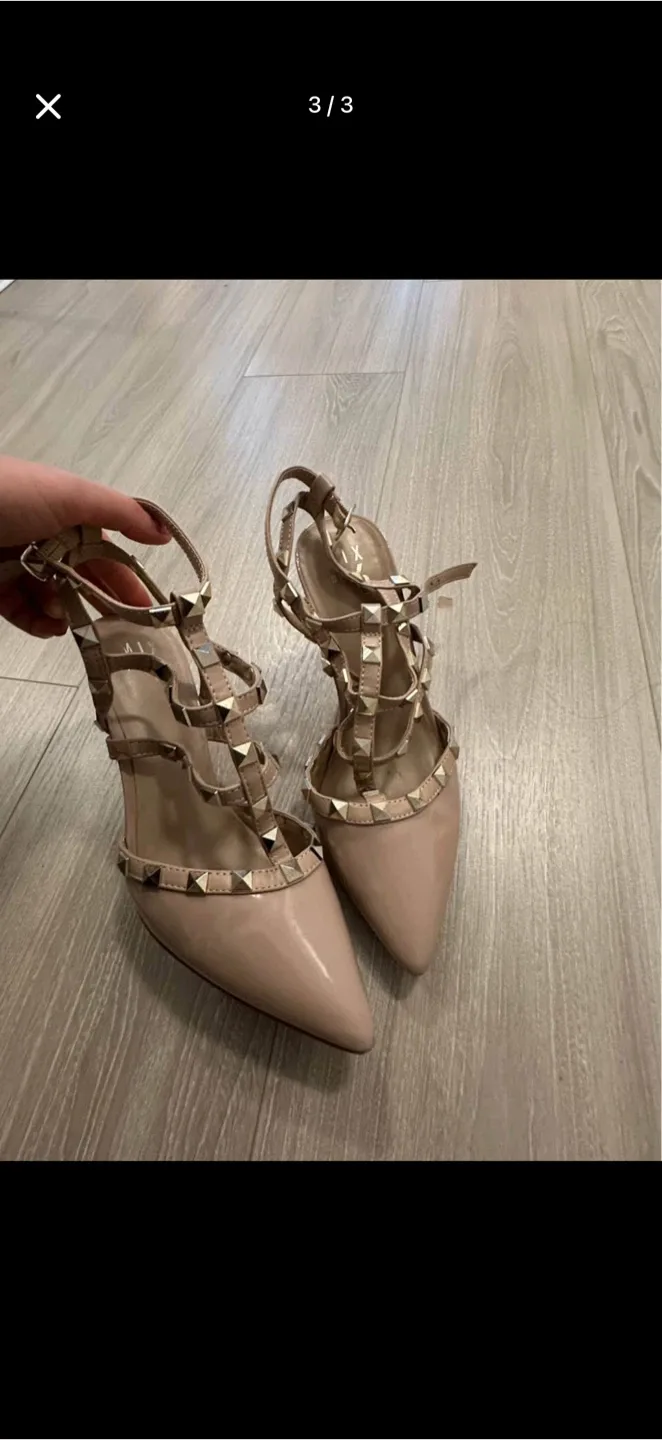 Beige Studded Heels -eur 37-37,5