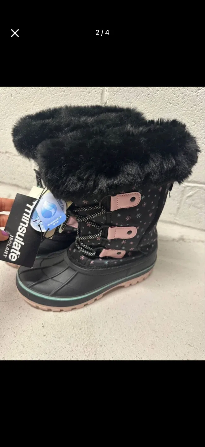 Black Winter Boots - Size 3 - New