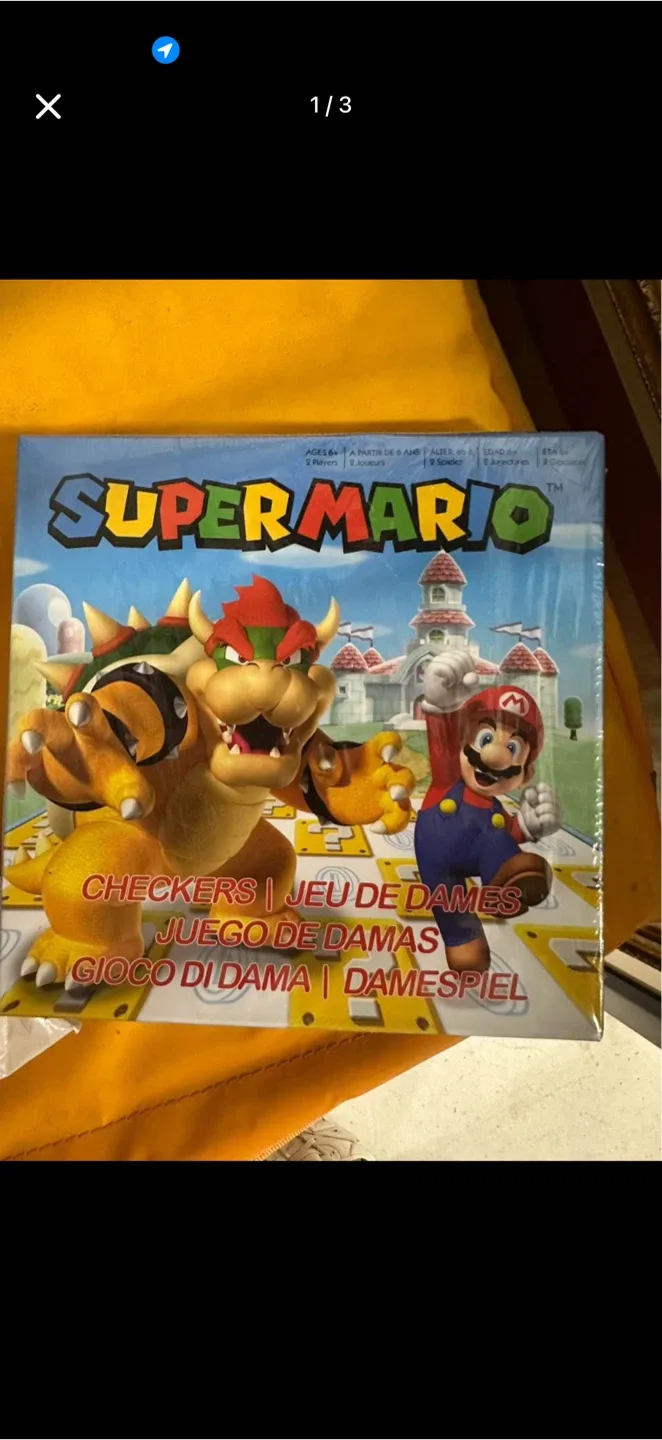 Super Mario Checkers & Tic Tac Toe Game - New