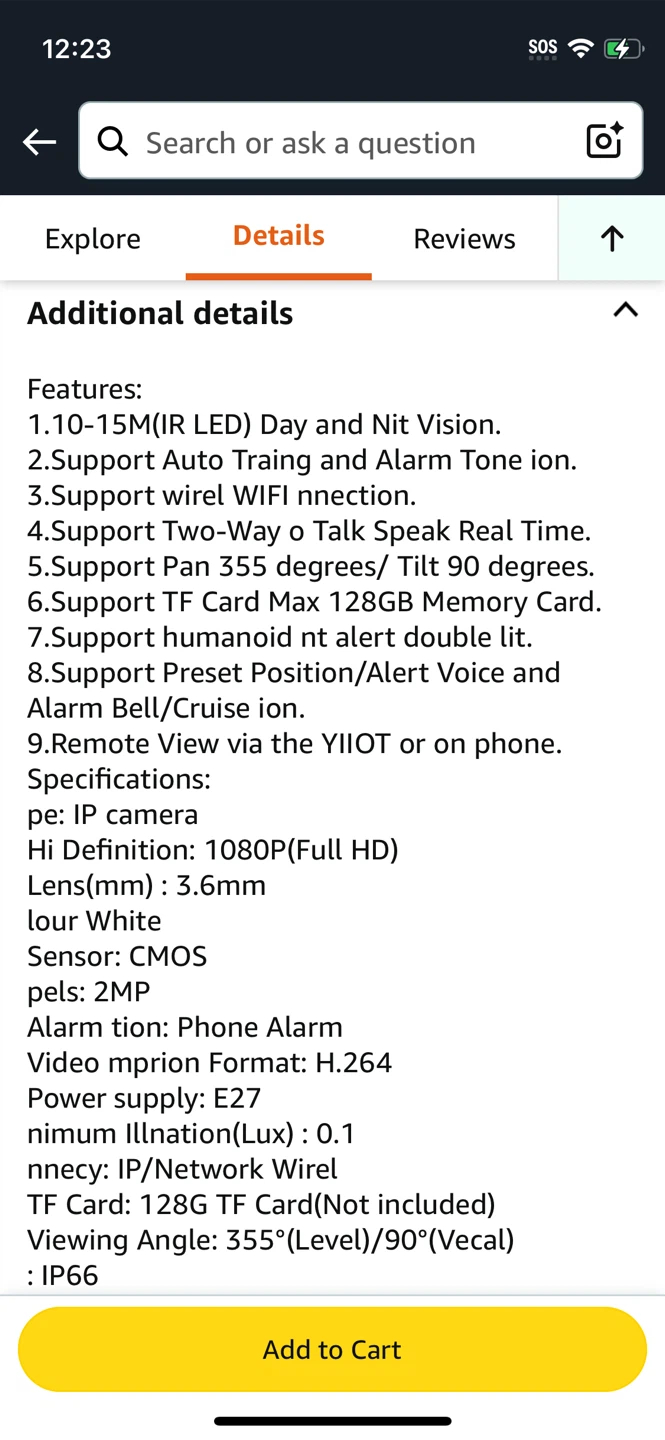 Light Bulb Security Camera Wireless Indoor - White - photo 2
