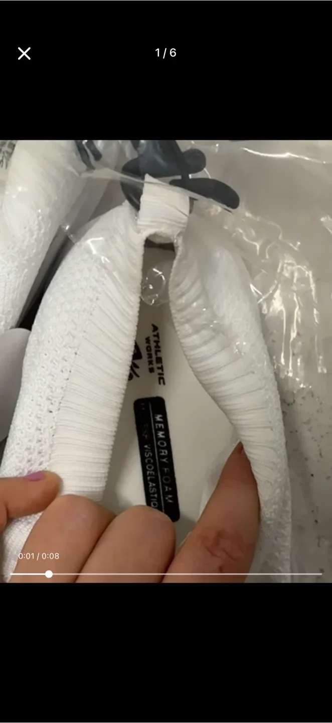 New Athletic Works White Memory Foam Sneakers - Size 8 image indicator(3)