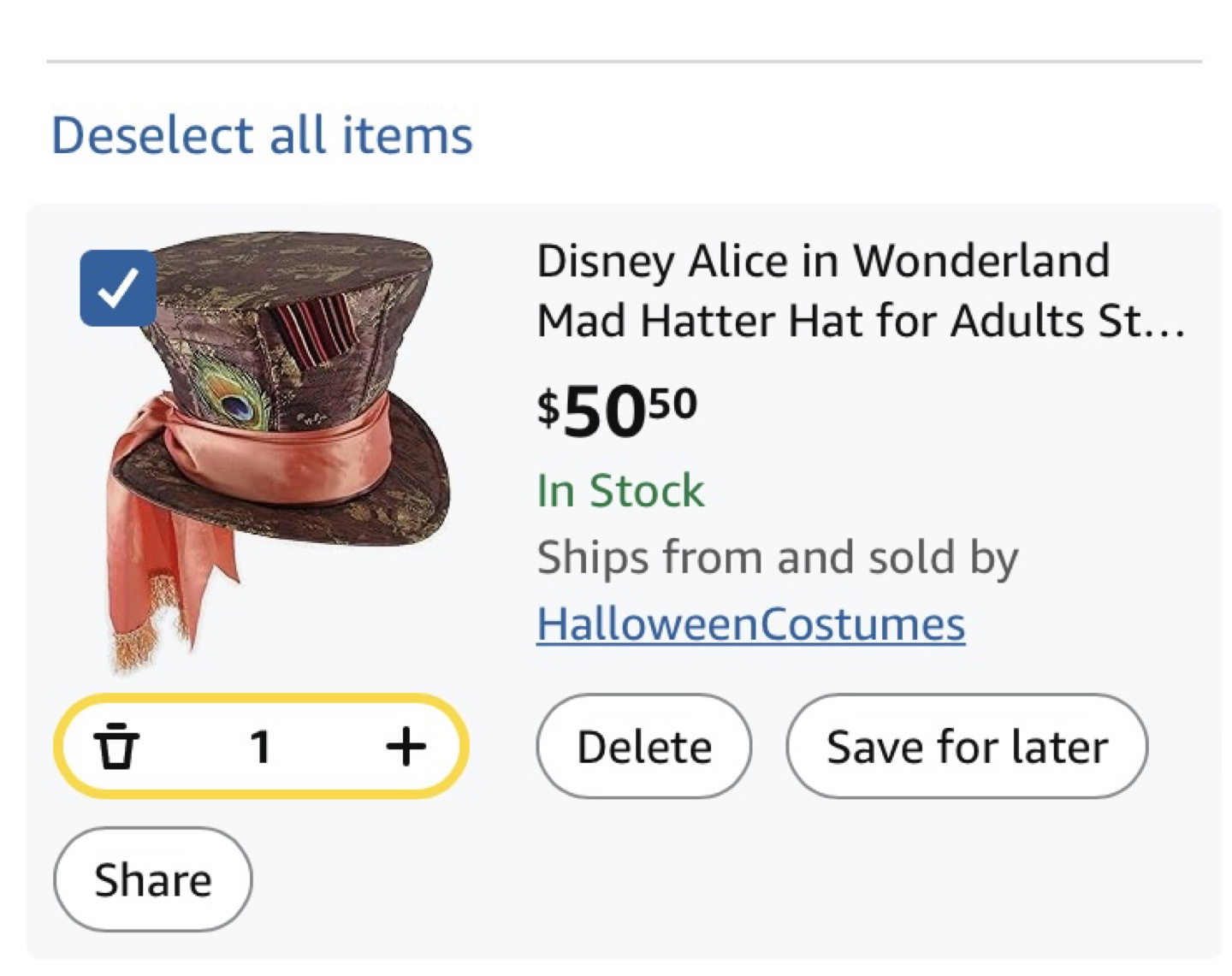 Disney Alice in Wonderland Mad Hatter Hat - Elope - photo 5