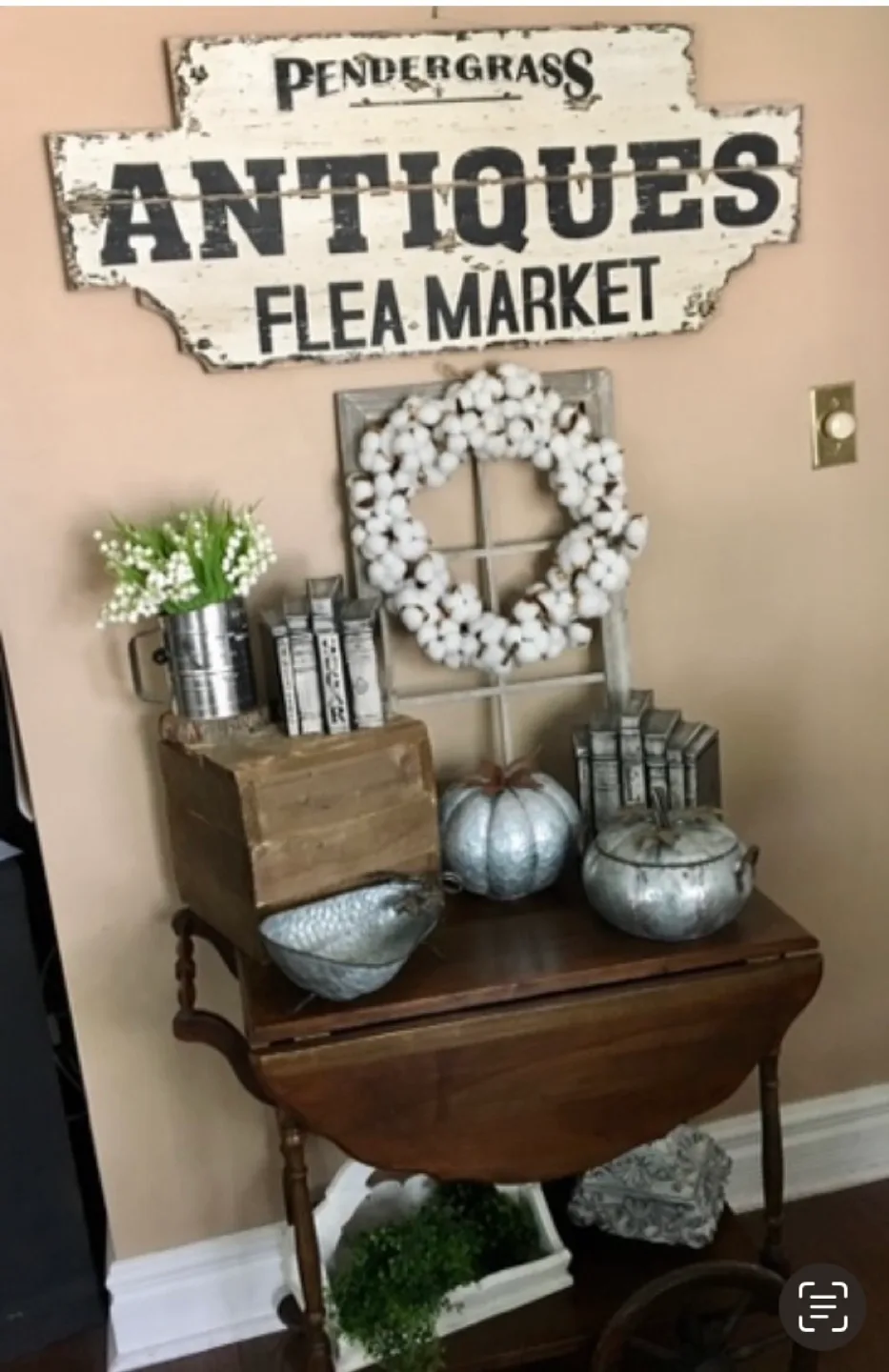 Vintage Wooden Bar Cart or Tea Wagon with Wheels image indicator(8)