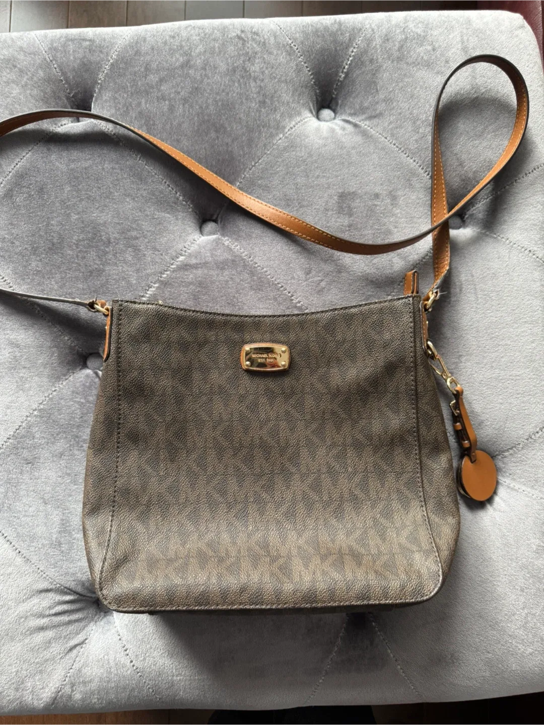Michael Kors Brown Monogram Crossbody Bag thumbnail