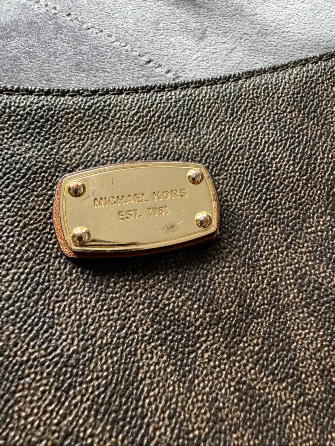 Michael Kors Brown Monogram Crossbody Bag image indicator(8)