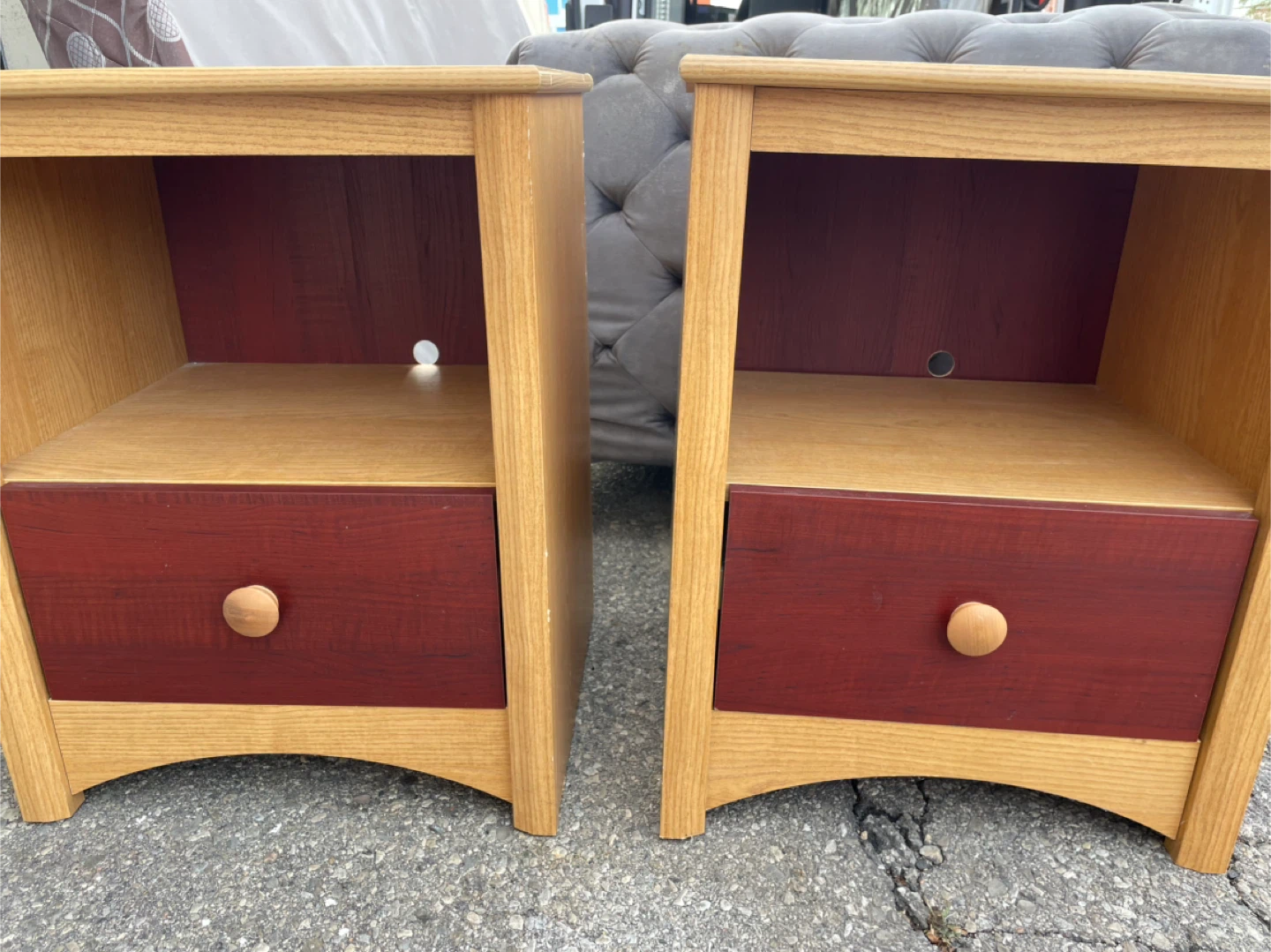 Wooden Nightstands - Set of 2