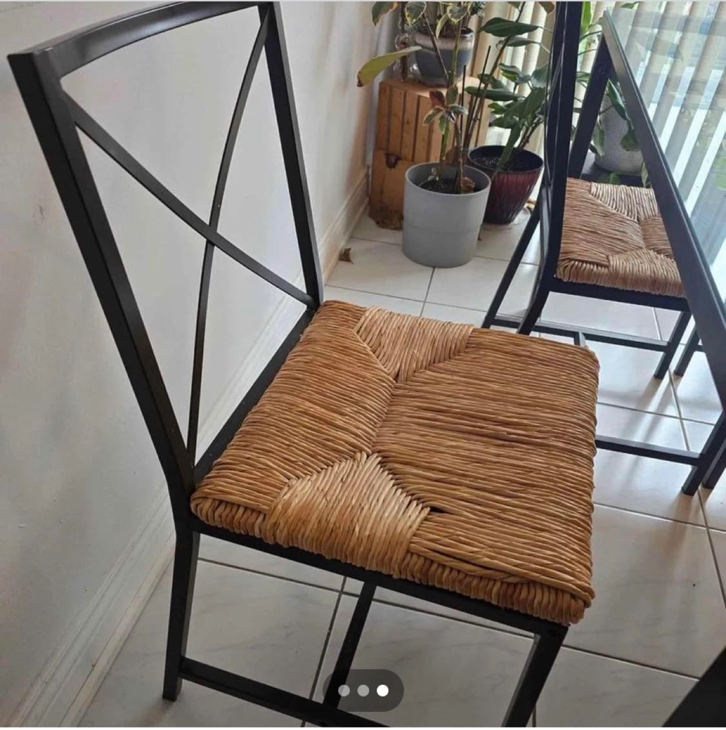 Glass Top Dining Table with 4 Woven Chairs - photo 3