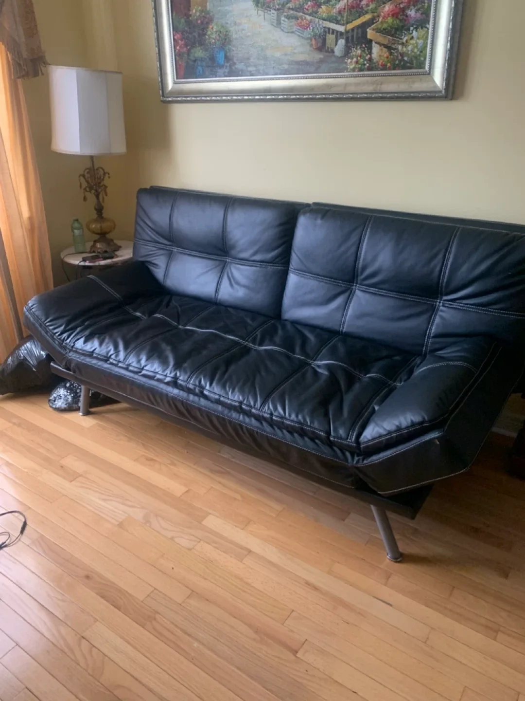 Black Leather Futon thumbnail