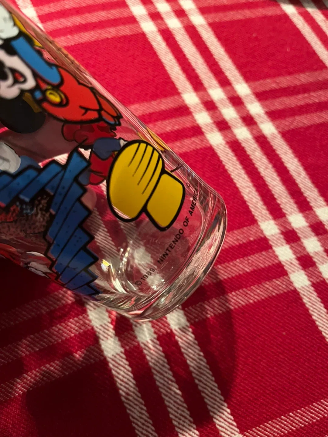 Vintage 1989 Nintendo Super Mario Bros. 2 Glass image indicator(4)