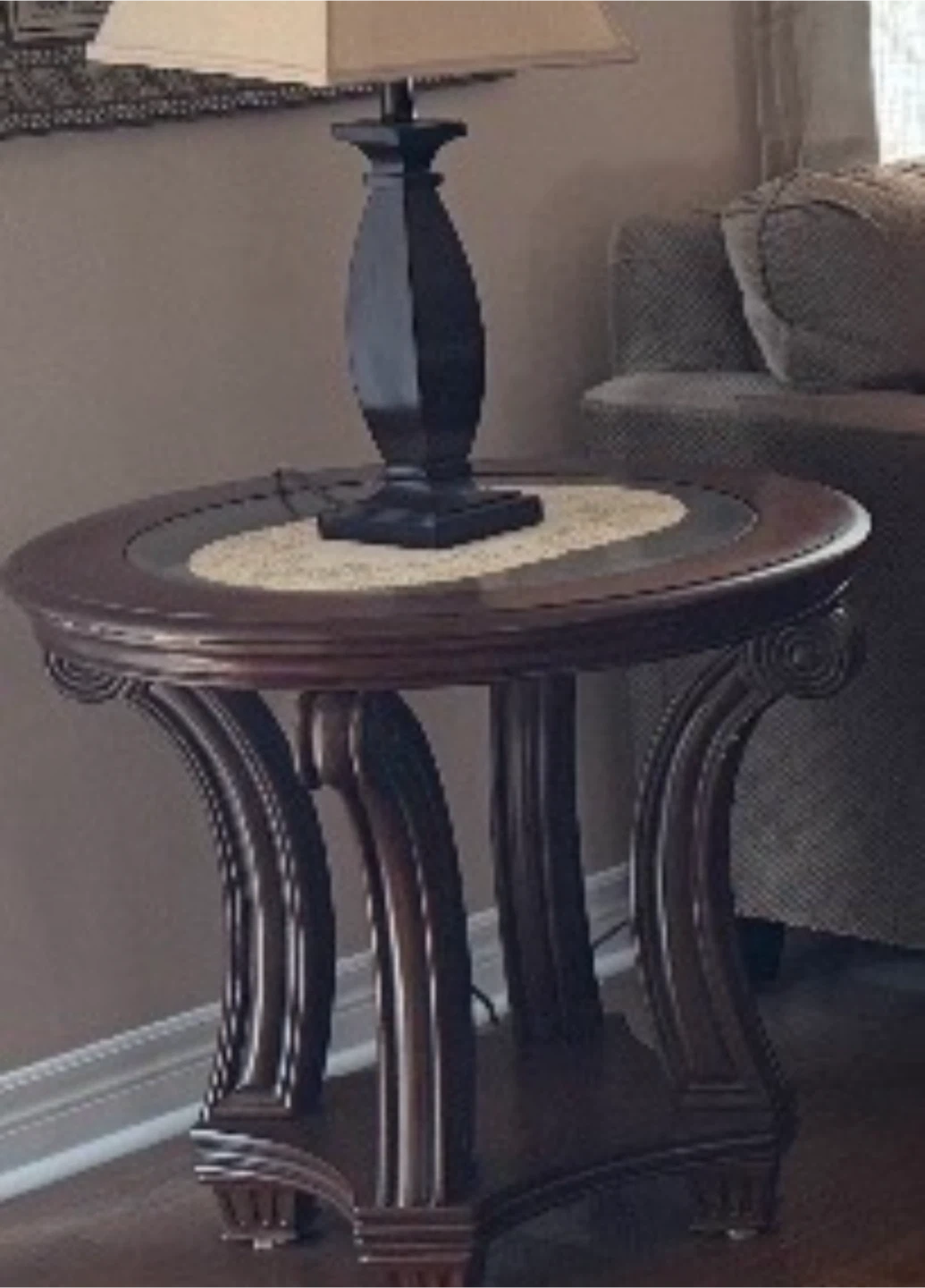 Wooden Round End Tables 3 pieces ( 1 main & 2 side) - photo 2