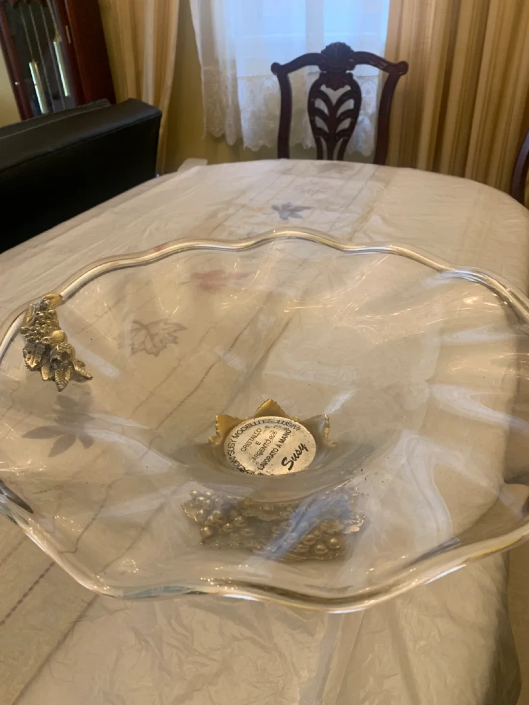 Susy Crystal Bowl with Silver Accents image indicator(3)