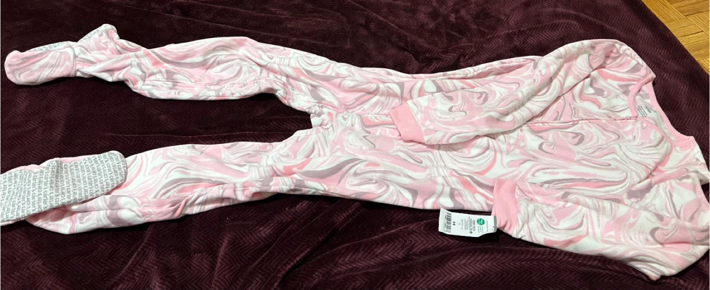 Carter's 10/10A Fleece Footed Pajamas - Pink Swirl