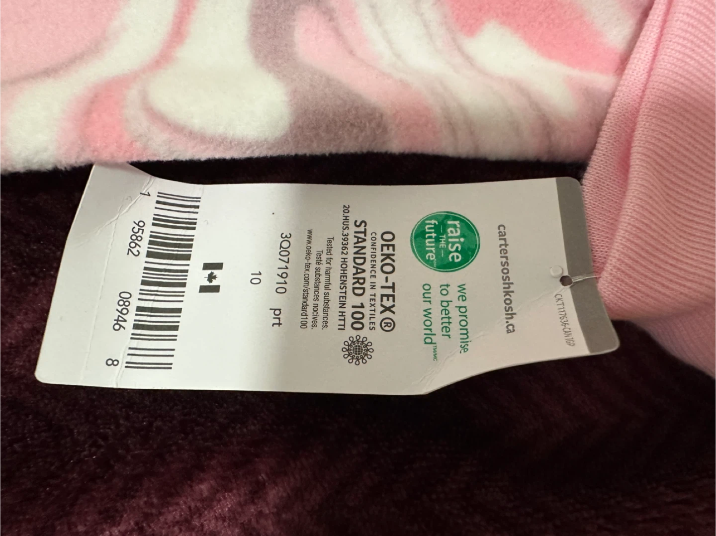 Carter's 10/10A Fleece Footed Pajamas - Pink Swirl - photo 3