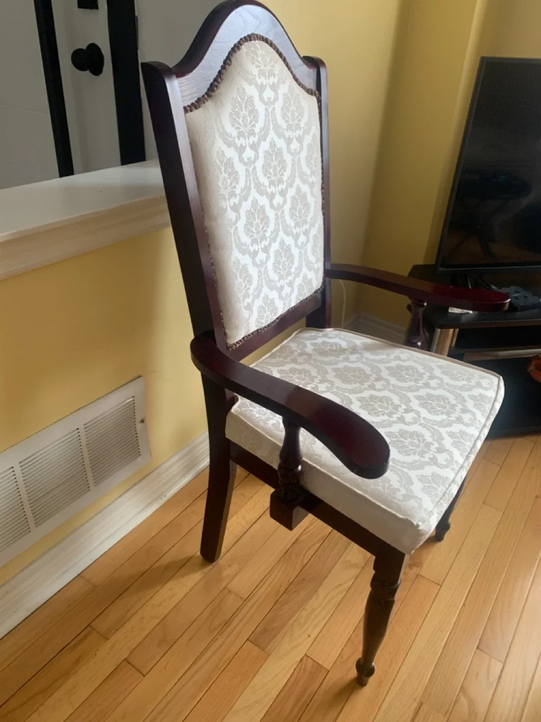 Upholstered Two Armchair - Cream & Brown image indicator(2)