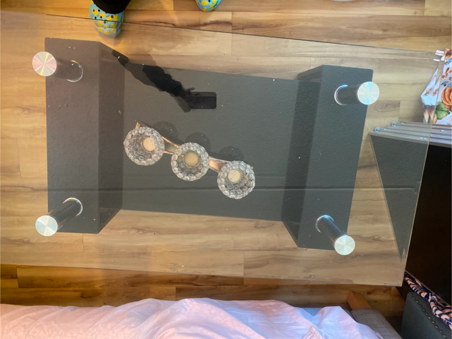 Glass Coffee Table with Black Legs - photo 2