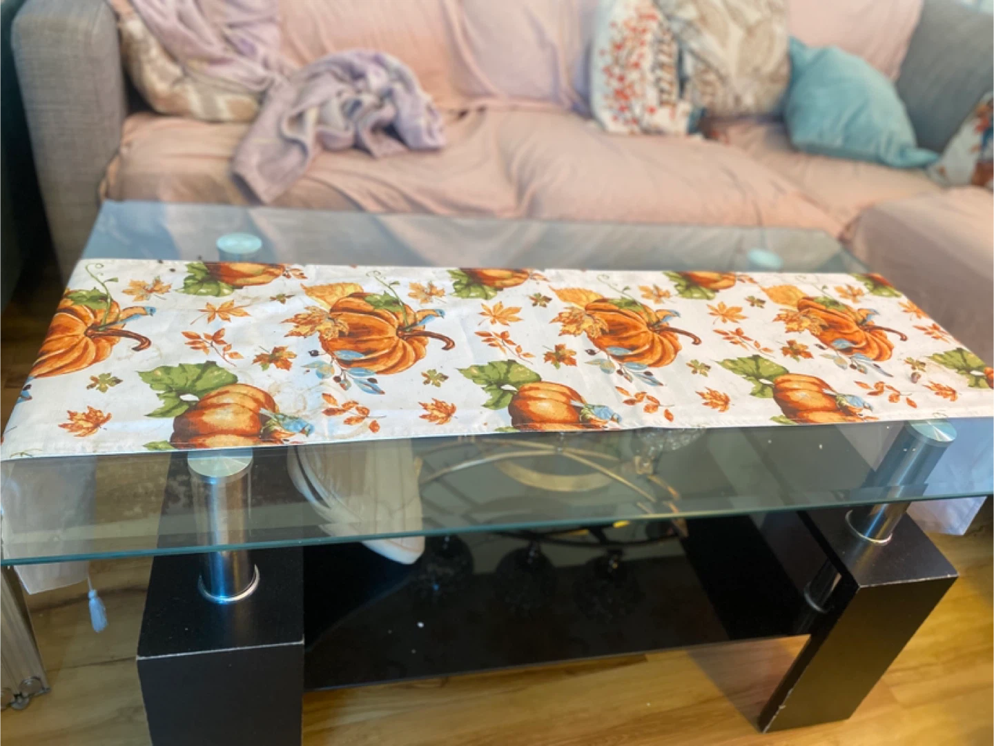 Glass Coffee Table with Black Legs - photo 3